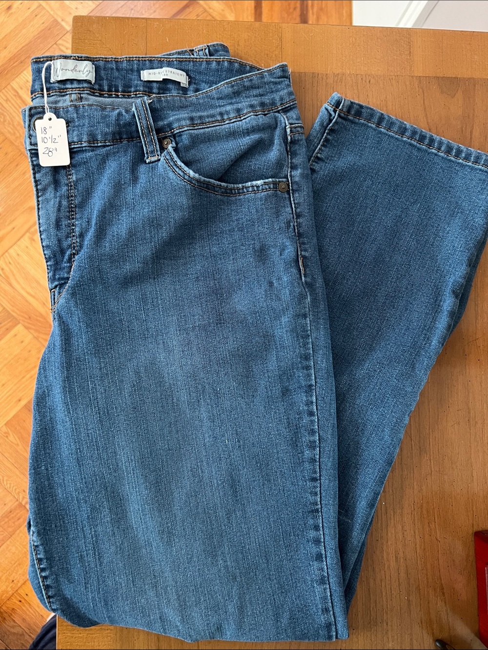 Wonderly Mid-Rise Straight Straight Jeans 14R